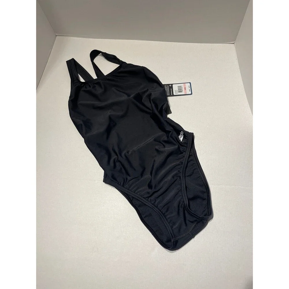 Speedo Pro LT Super Back Swimsuit Team Black Size 10 New With Tags